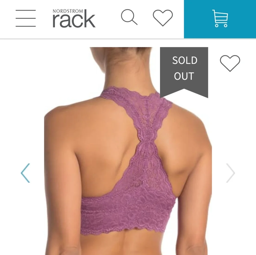 FeLiNa All Lace Racerback Bralette Bordeaux Purple Sz Sm